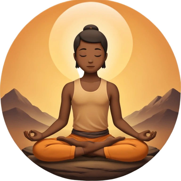silhouette meditating inside a circle emoji