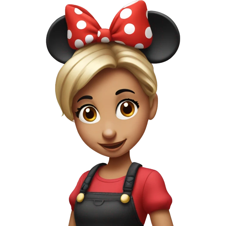 Minnie mouse with a girl
 emoji