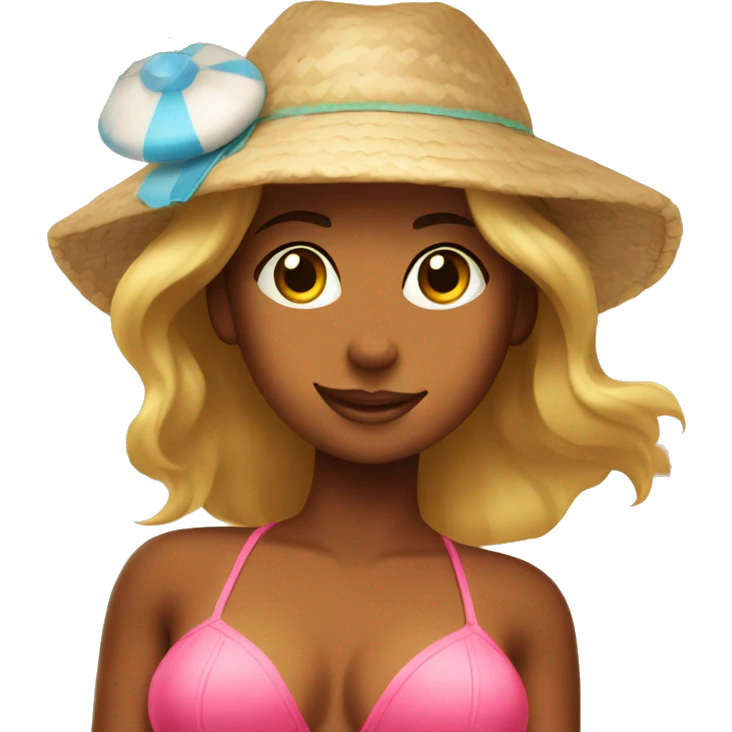Tanning girl at the beach emoji