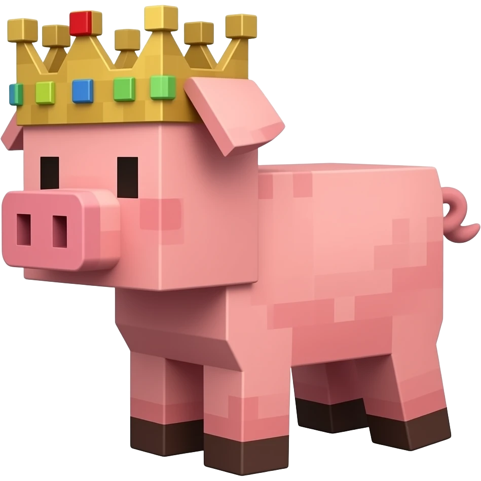 Technoblade minecraft pig with crown emoji