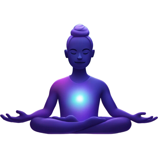 Meditating with aura colors around ￼ emoji