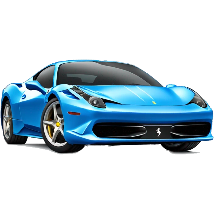 Blue Ferrari 458 with front mounted machine guns emoji