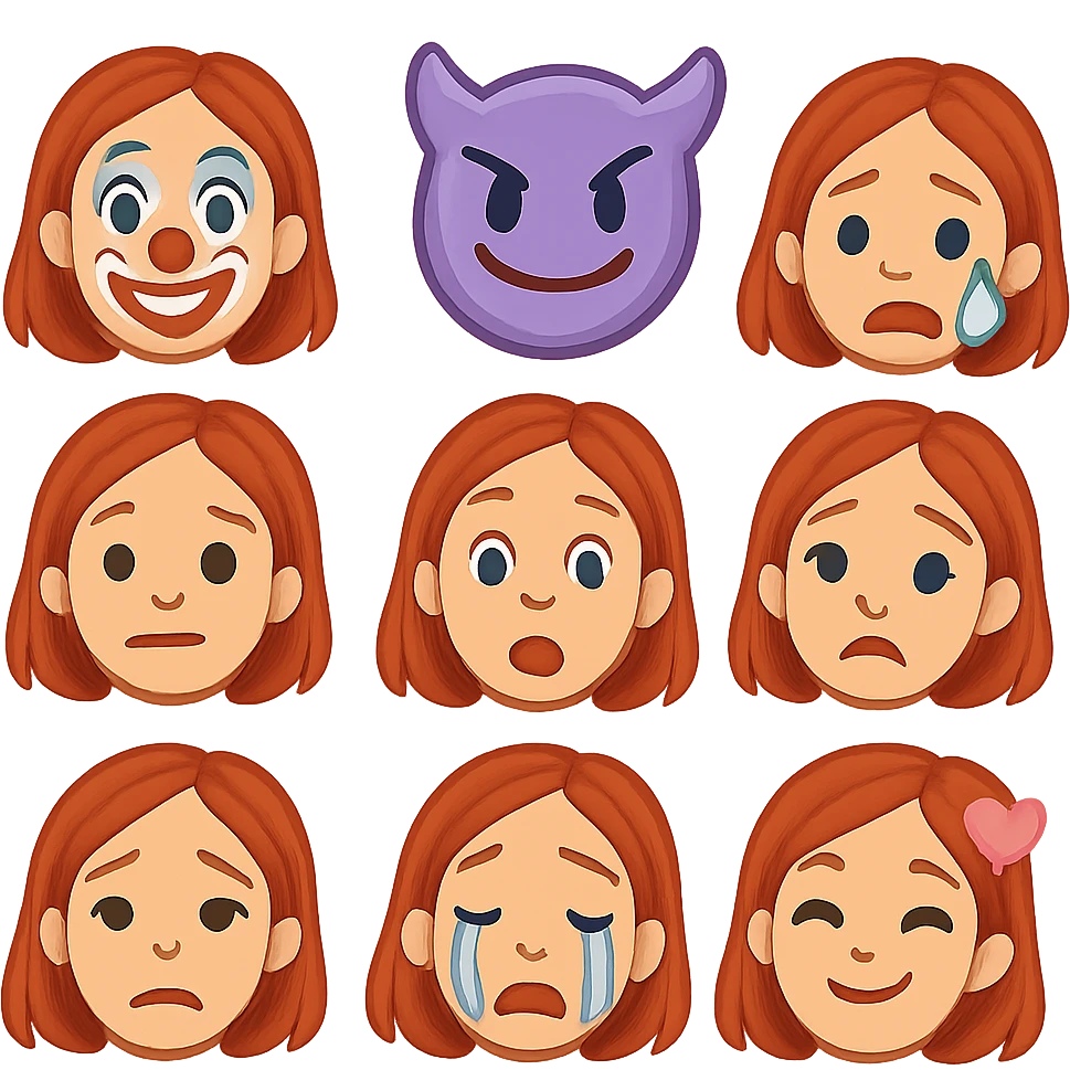 White girl with red hair emoji emoji