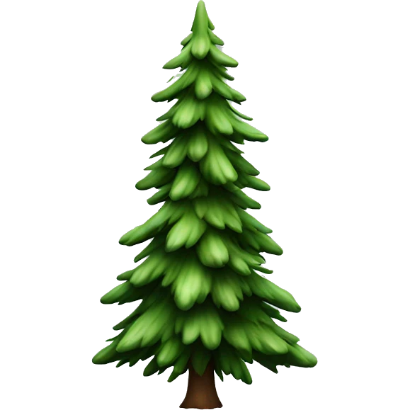  actual white fir christmas tree isolated.  emoji