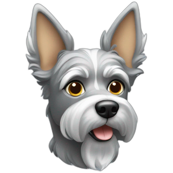 Yorkshire silver dog with pointed ears emoji