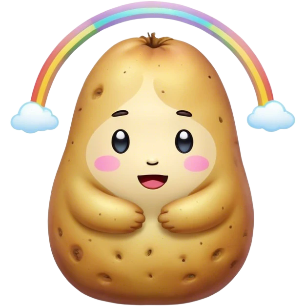 rainbow kawaii meditating potato emoji