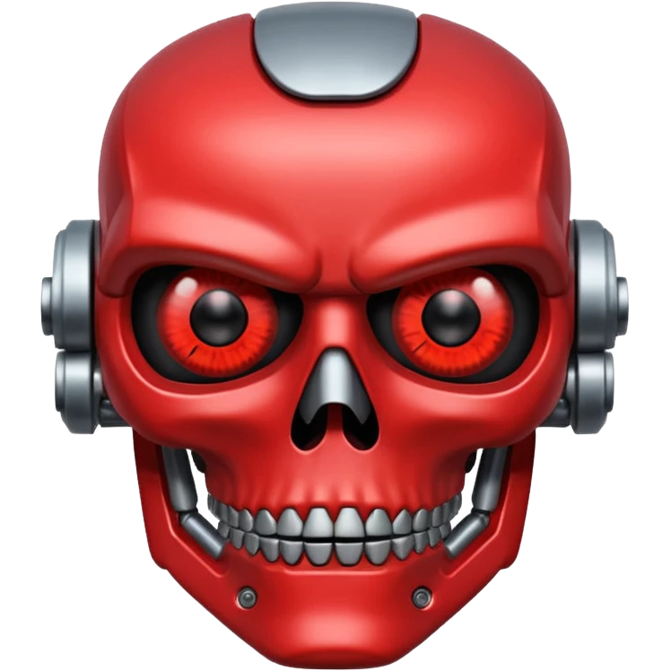 half face metal Terminator Red eyed  emoji