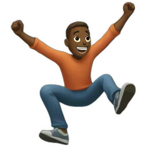 man jumping on rock emoji