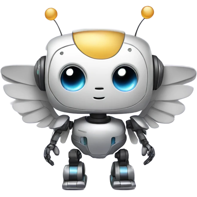 cute robot with wings emoji