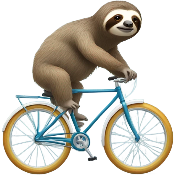 Sloth riding a bicycle emoji