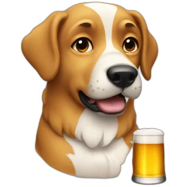 Dog drinking beer  emoji
