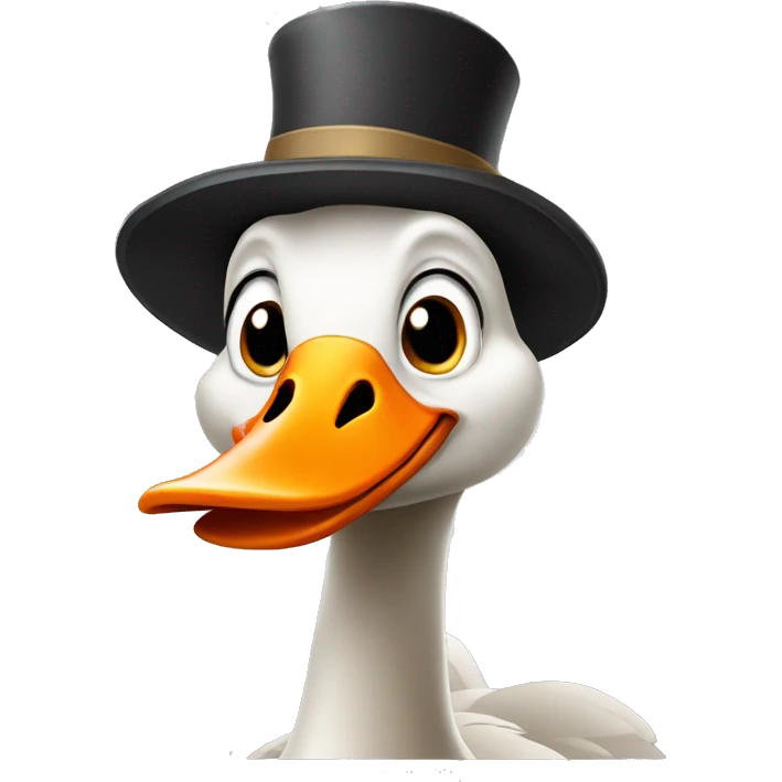 Goose with big hat emoji