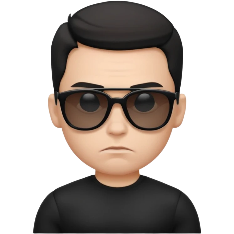 boy strict white musclar with sunglasses black emoji