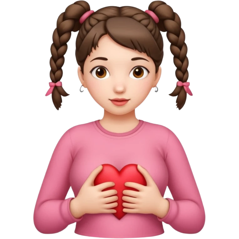 Her hair is in pigtails and her pubic hair is shaped like a heart.  She has wide hips emoji