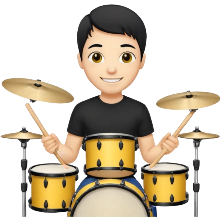 yellow drummer at drum kit emoji