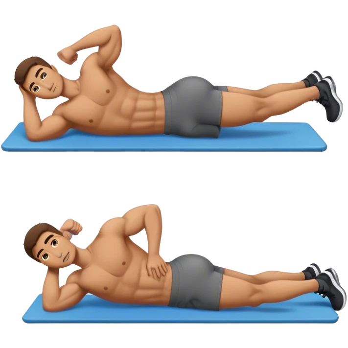 lying down man weighted glute bridges emoji