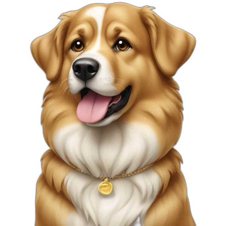 Chien berger suisse qui boit du champagne emoji