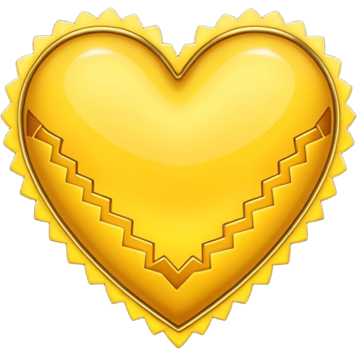 yellow heart with zigzag border emoji