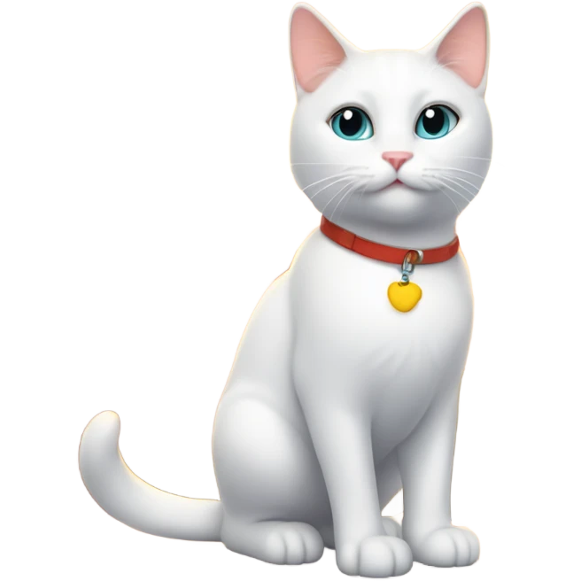 Whit cat Going for a walk Golden Gate Bridge in the background and sunset emoji