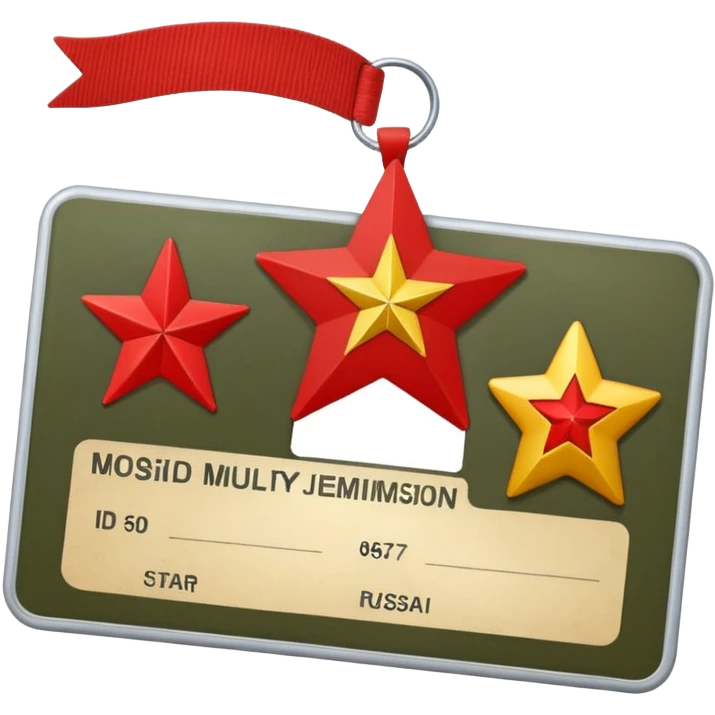 военный билет со звездочкой красный россия  emoji