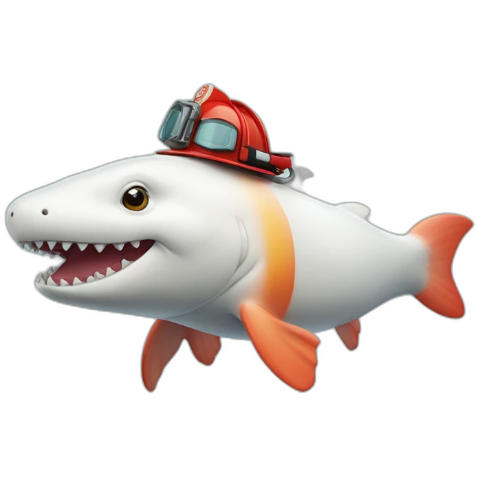 Beluga sturgeon as a fire fighter emoji