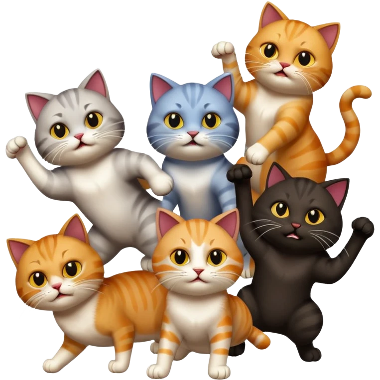 Horde of fighting cats emoji