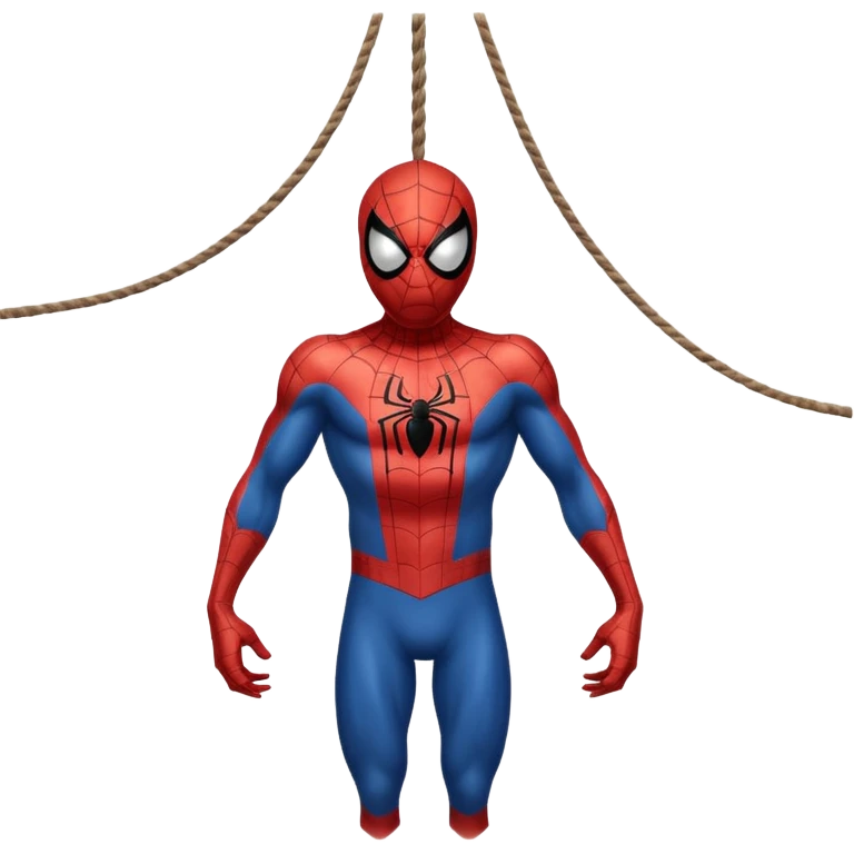 spiderman hanging himself with a noose made of webs emoji