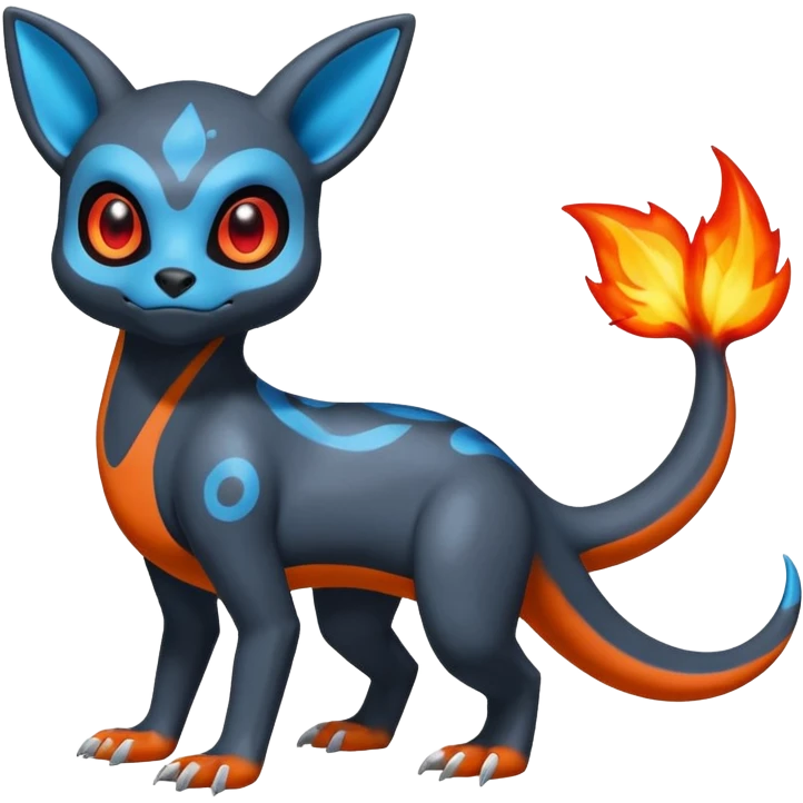 Shiny Duskull-Umbreon-Charmeleon-Fakémon-hybrid-creature (full body)  emoji