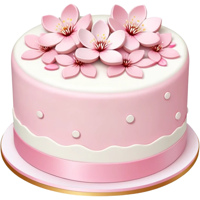 Cute Pastel pink and white Cherry Blossom Sakura Cake emoji