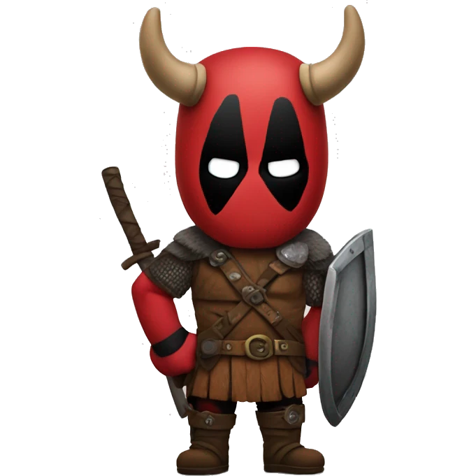 Viking wearing a deadpool costume, HD  emoji