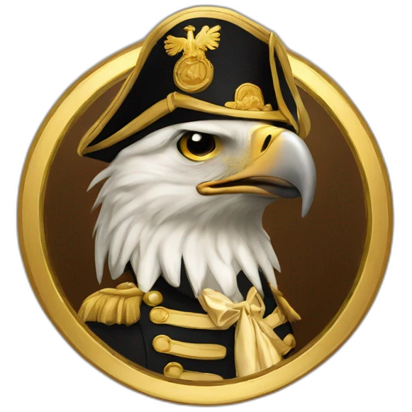 golden imperial eagle with napoleon tricorne hat emoji