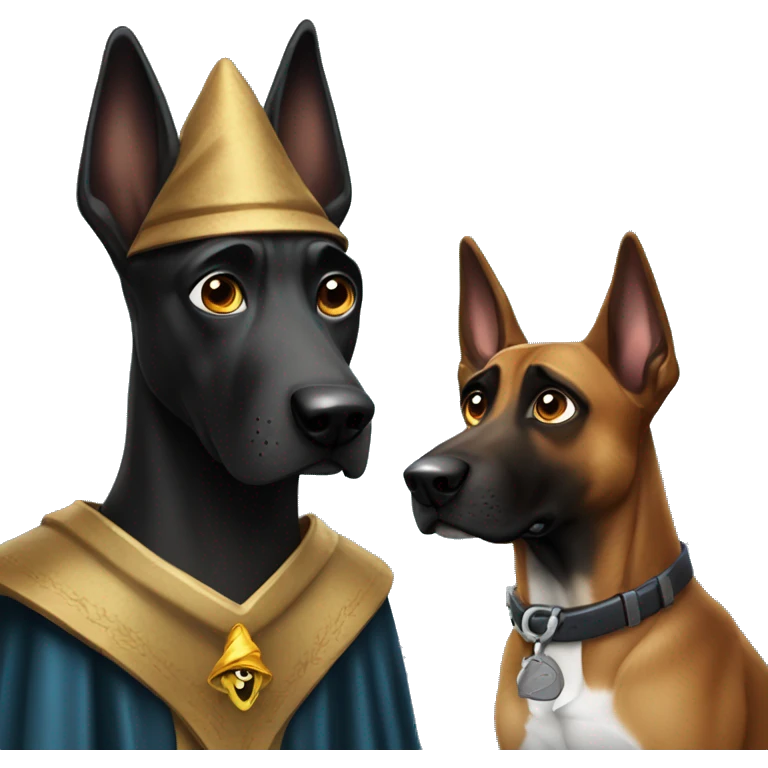 malinois dog with wizard scared emoji