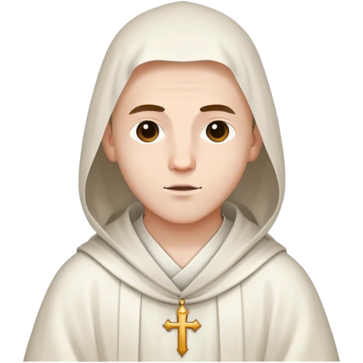 young Carthusian monk in white robe emoji