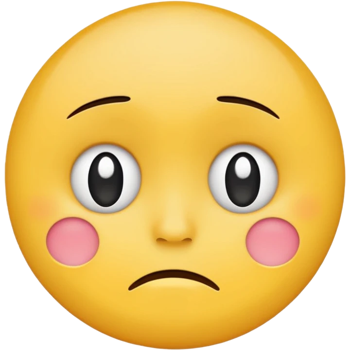 round yellow cartoon face with small frown and teary eyes, minimalist vector style, flat color, emoji design, white background emoji