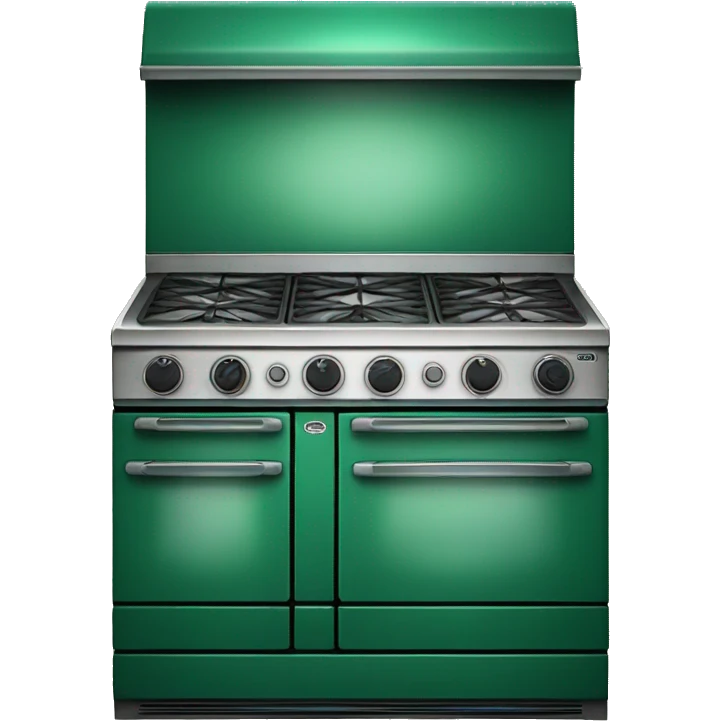 Realistic emerald green vintage oven emoji