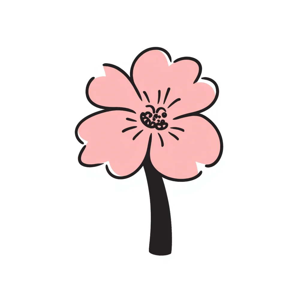 unrealistic pink flower emoji