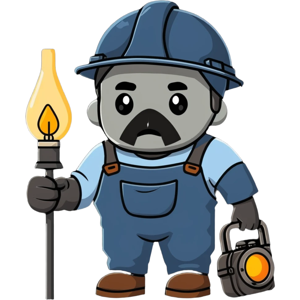 Extremely detailed 19th century coal miner with soot-covered face, detailed period work clothes, helmet with lamp, realistic lighting and textures emoji