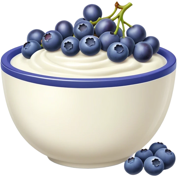 yoghurt bowl with grapes and blueberries emoji