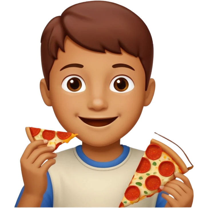 child eating a pizza emoji