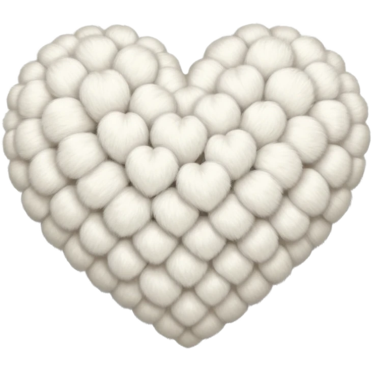 white fur heart, large clumps of wool emoji
