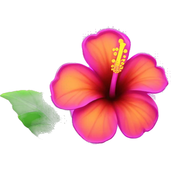 Neon hibiscus flower  emoji