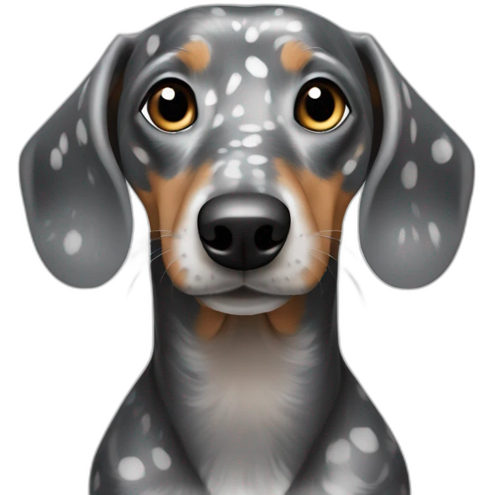 Gray and light gray spotted dachshund emoji
