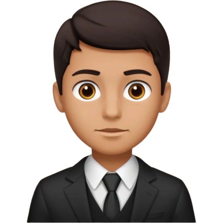 Chico de Ted morena pelo oscuro ojos oscuros y muy bien vestido sin corbata emoji