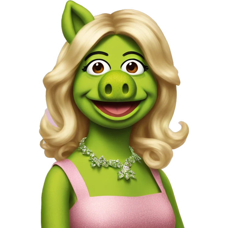 Kermit the frog and miss piggy mixd together  emoji