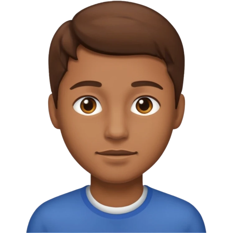 homem de pele parda clara e cabelo castanho emoji