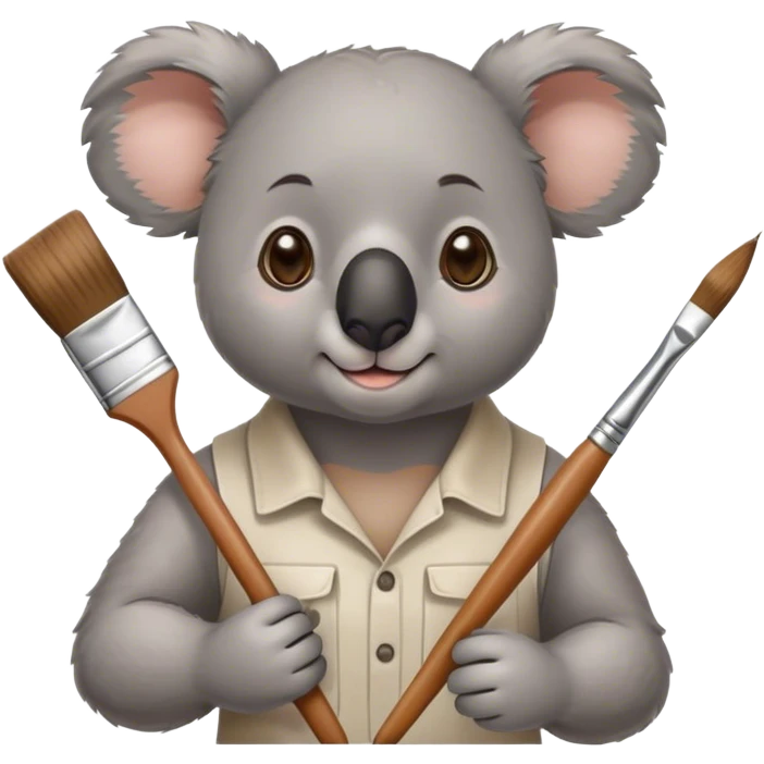 French koala artist with paintbrush emoji