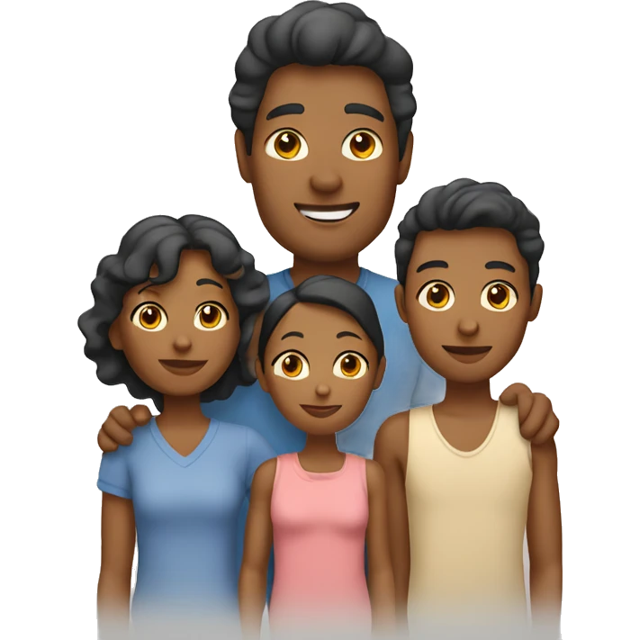 family of 4 tan skin emoji