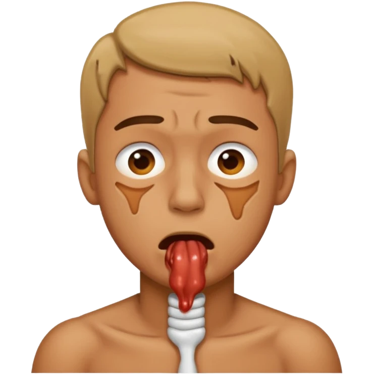A man choking himself emoji