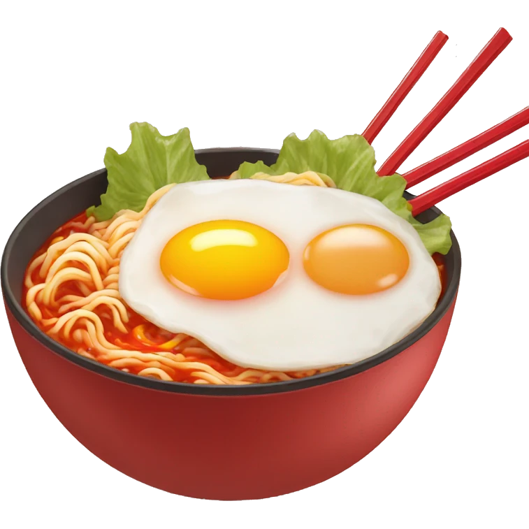 Spicy red ramen with a fried egg  emoji