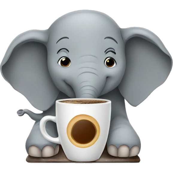 elephant and coffee emoji
